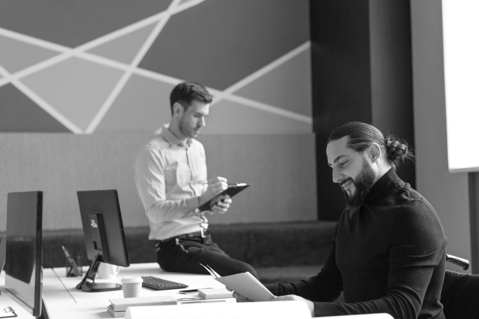 Business professional reviewing financial profitability reports and analysis